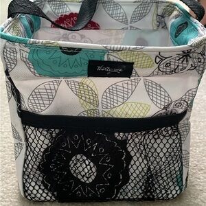 Thirty-One Floral Bag - Black, White, and Teal